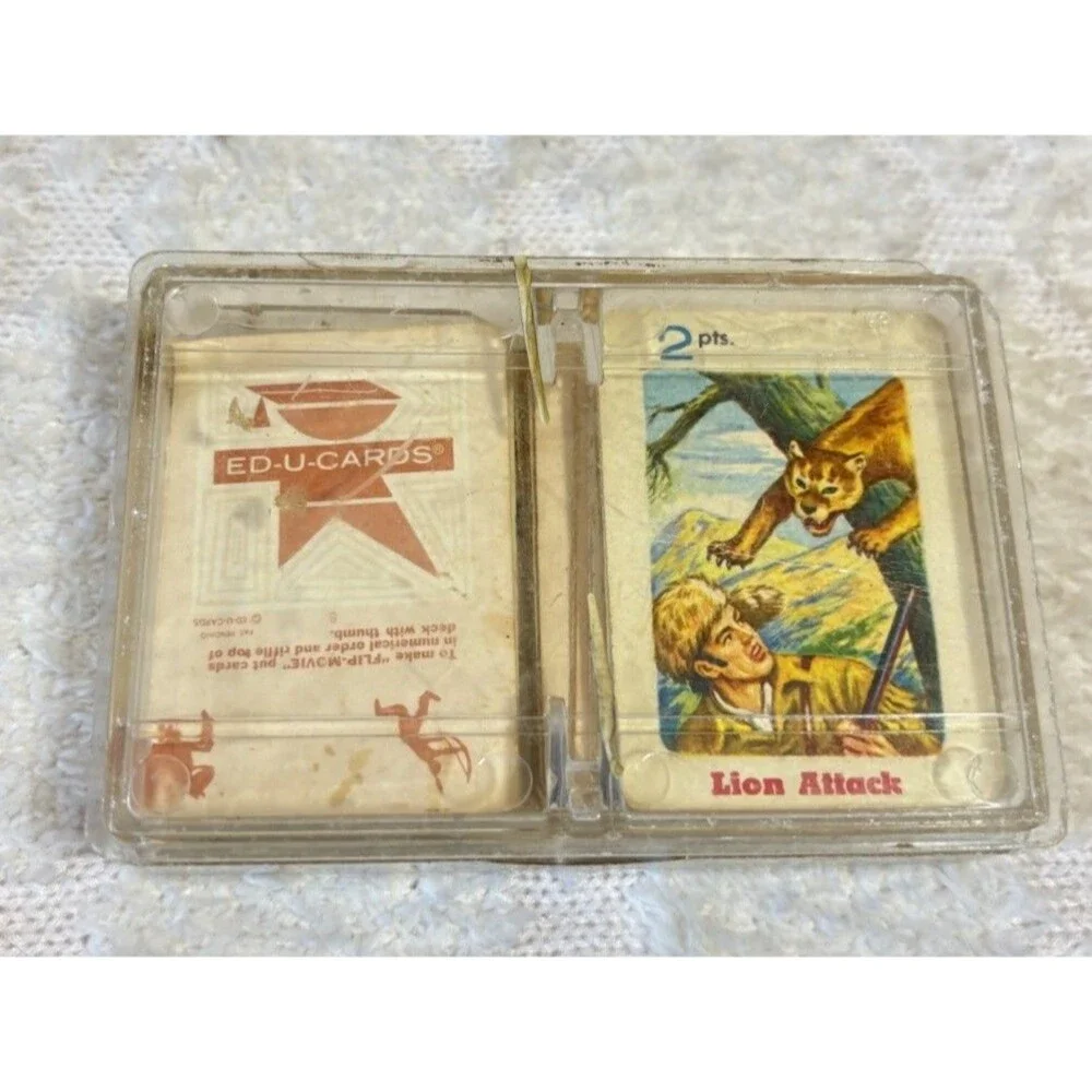 Vintage 1960s Ed-U-cards Daniel Boone Card Game Native American Frontier Trivia